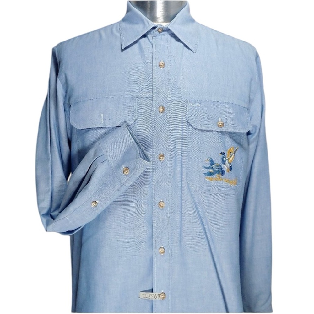Vintage Abercrombie Outdoor Duck Animal Safari long sleeve shirt Sz LG